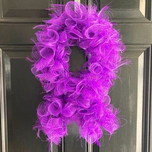Awareness door hanger 💜 made with wire hanger and mesh.